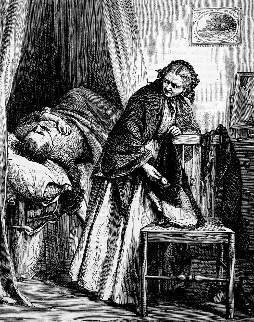 Una padrona di casa che si assicura che il suo inquilino malato abbia denaro per pagare l'affitto